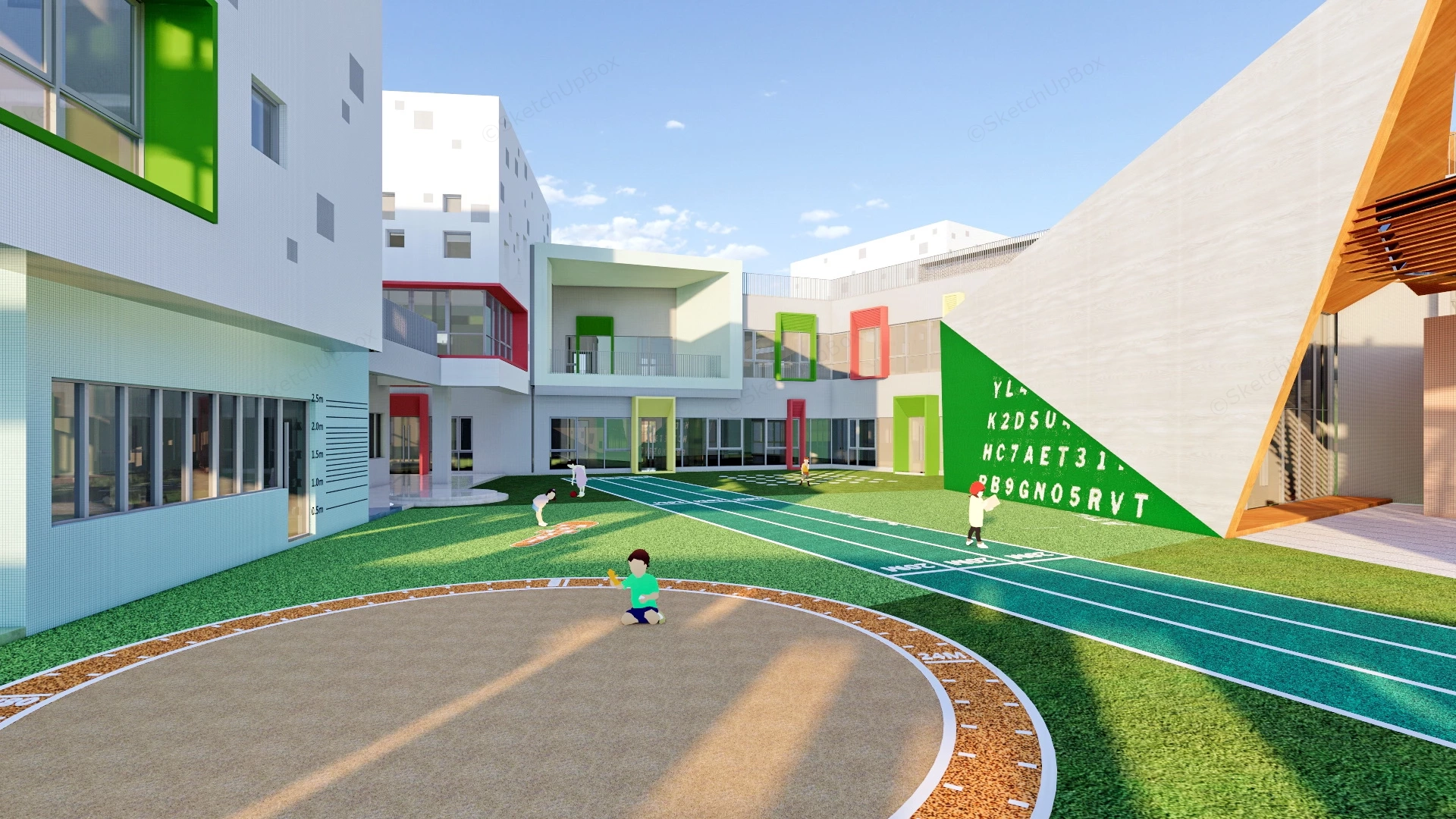Kindergarten School Building Architecture Design sketchup model preview - SketchupBox