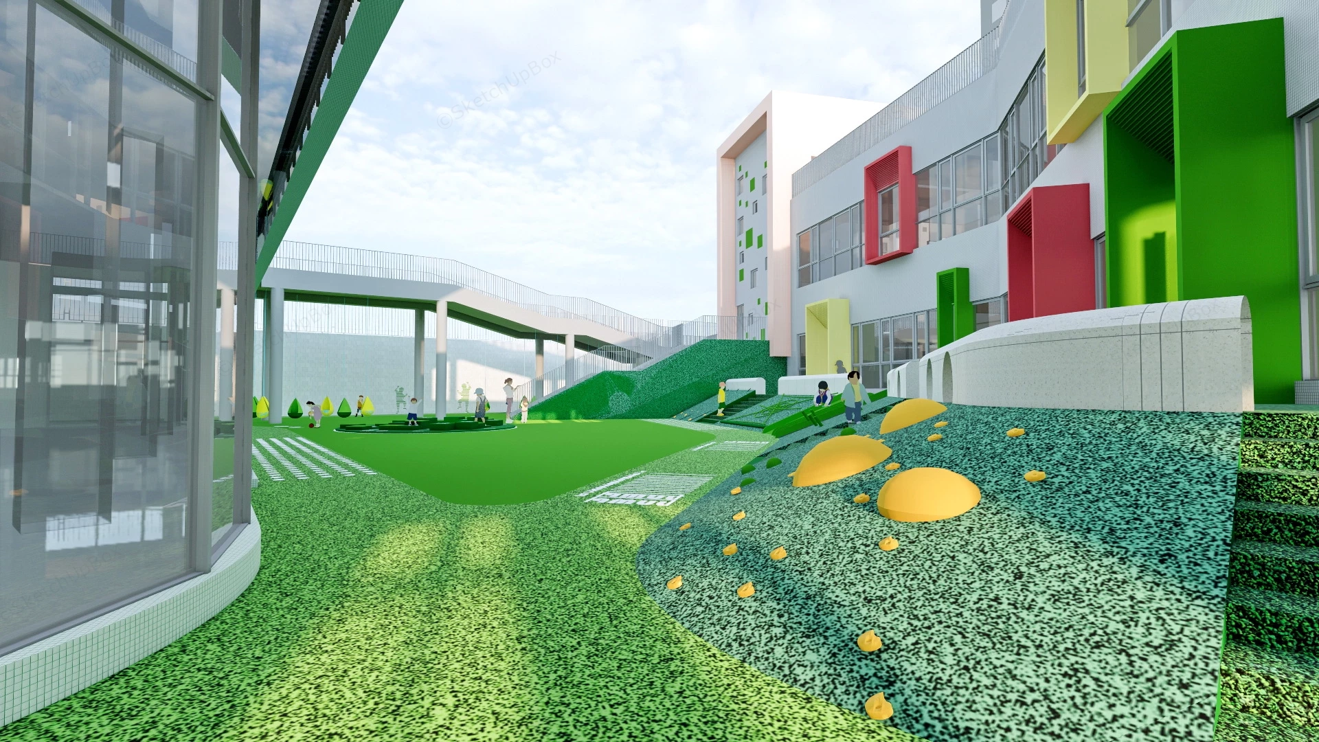 Kindergarten School Building Architecture Design sketchup model preview - SketchupBox