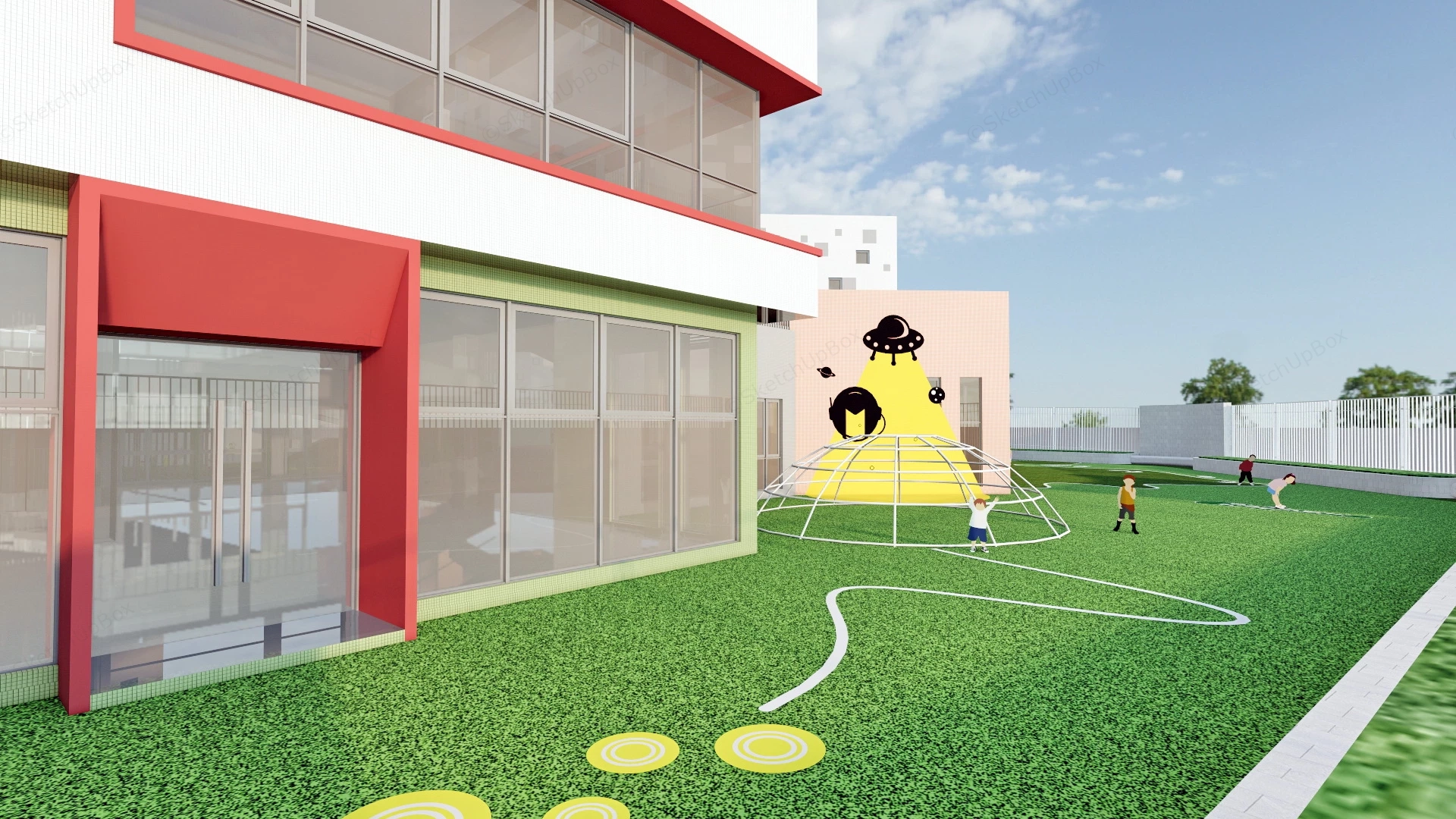 Kindergarten School Building Architecture Design sketchup model preview - SketchupBox