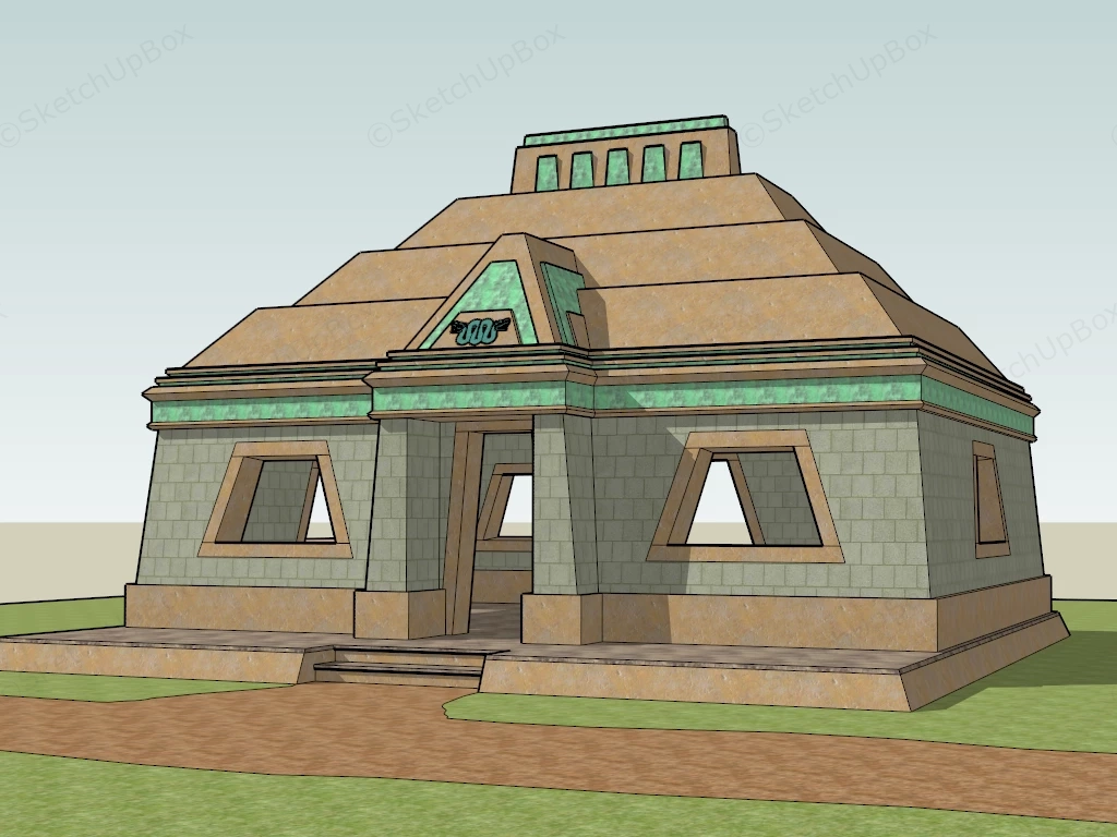 Aztec House sketchup model preview - SketchupBox