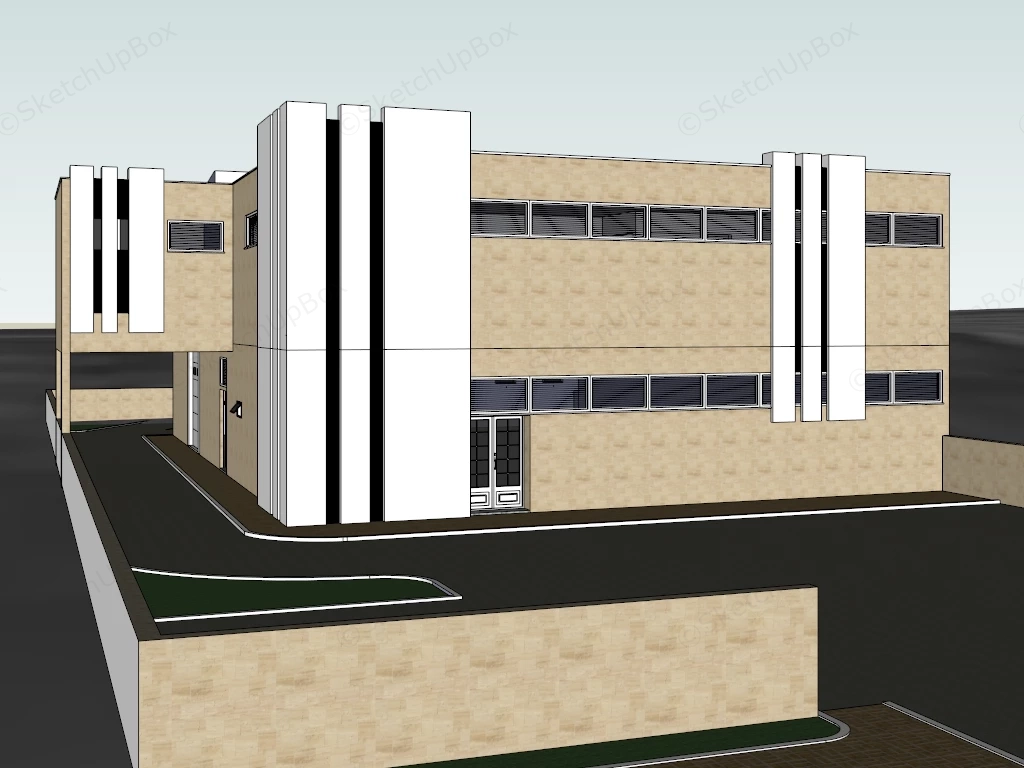 Small Factory Building sketchup model preview - SketchupBox