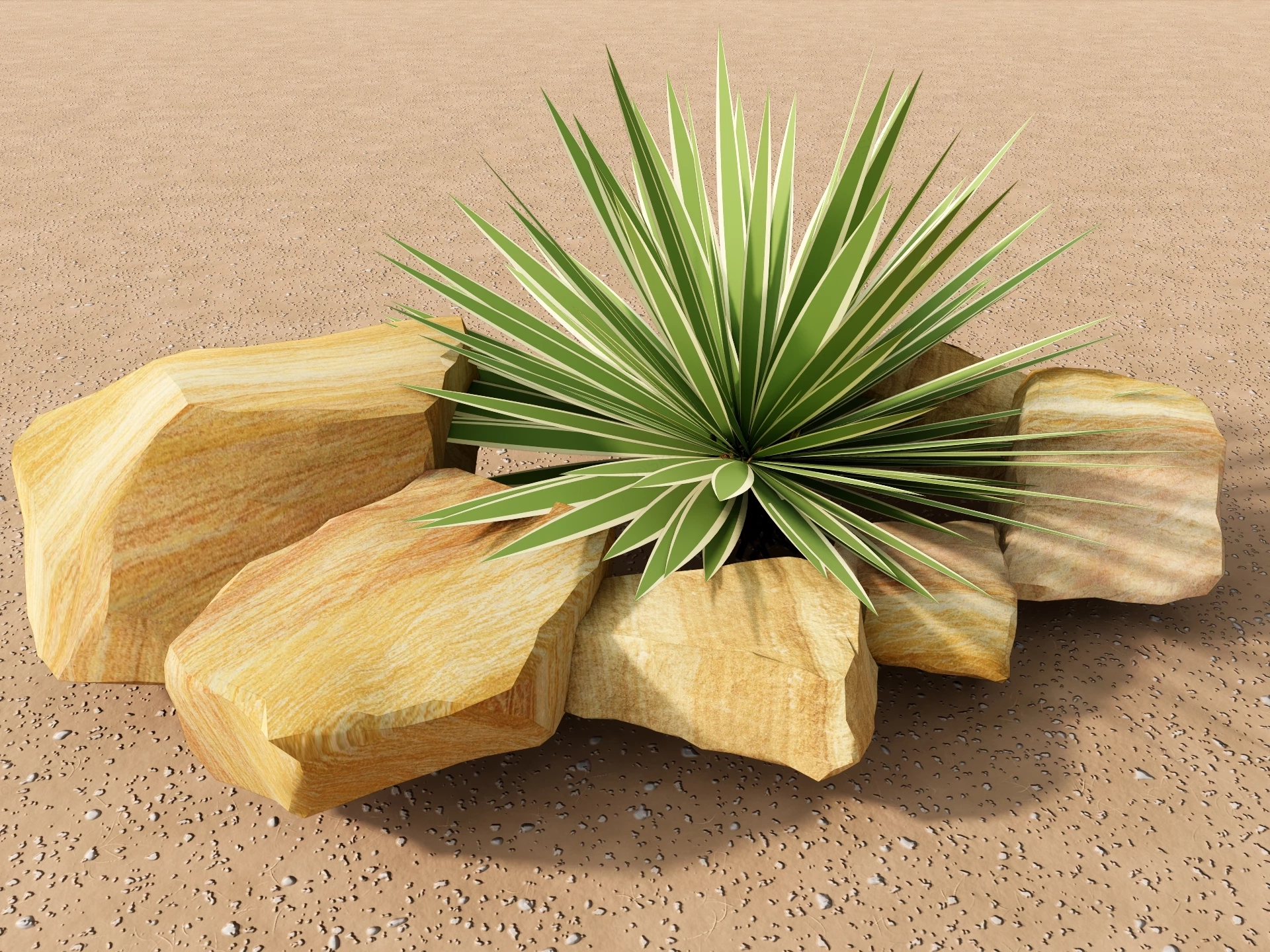Caribbean Agave Plant sketchup model preview - SketchupBox