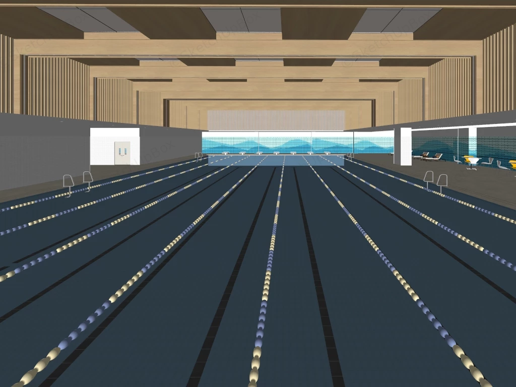 Great Indoor Hotel Swimming Pool sketchup model preview - SketchupBox
