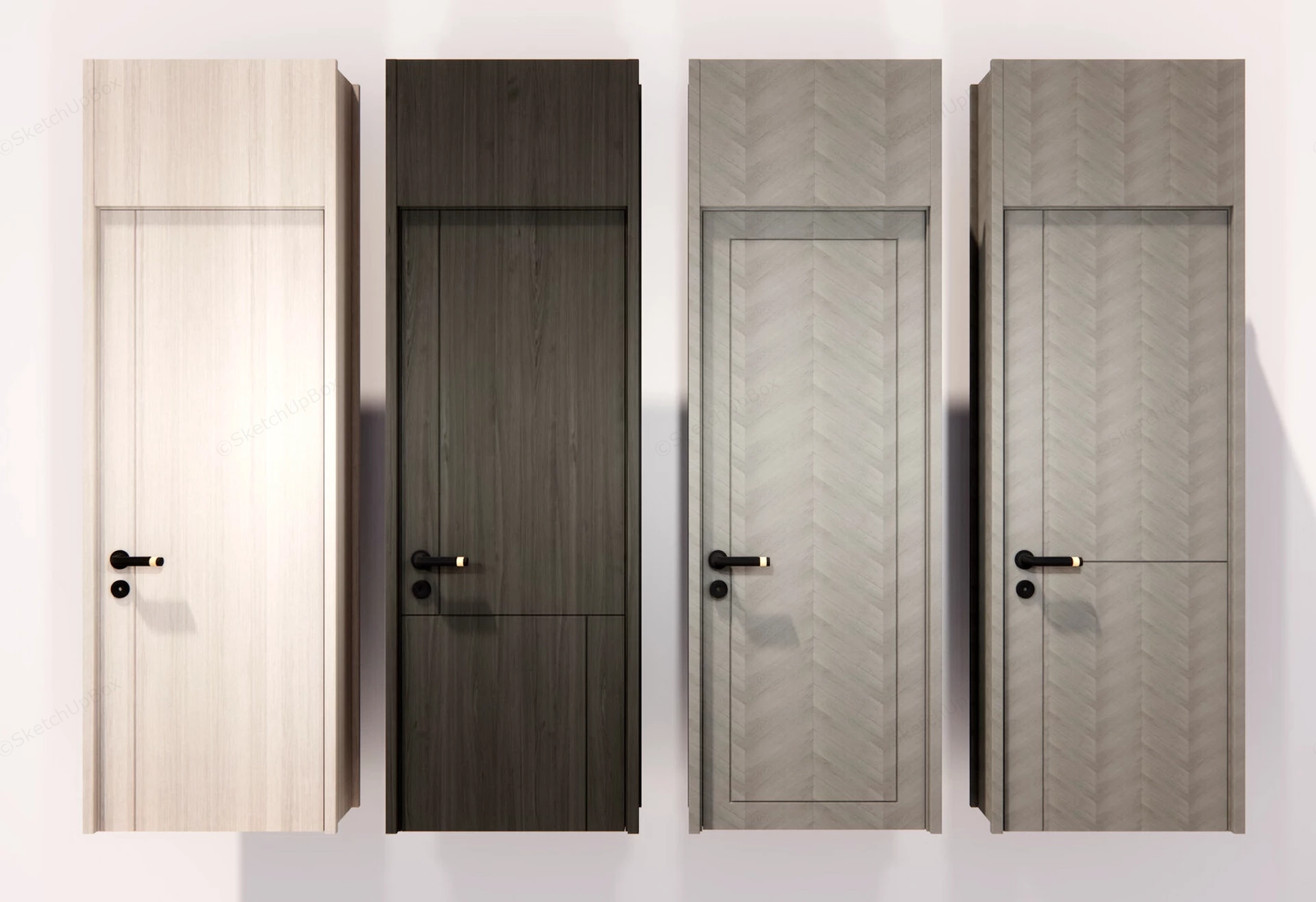 Flat Panel Interior Doors sketchup model preview - SketchupBox