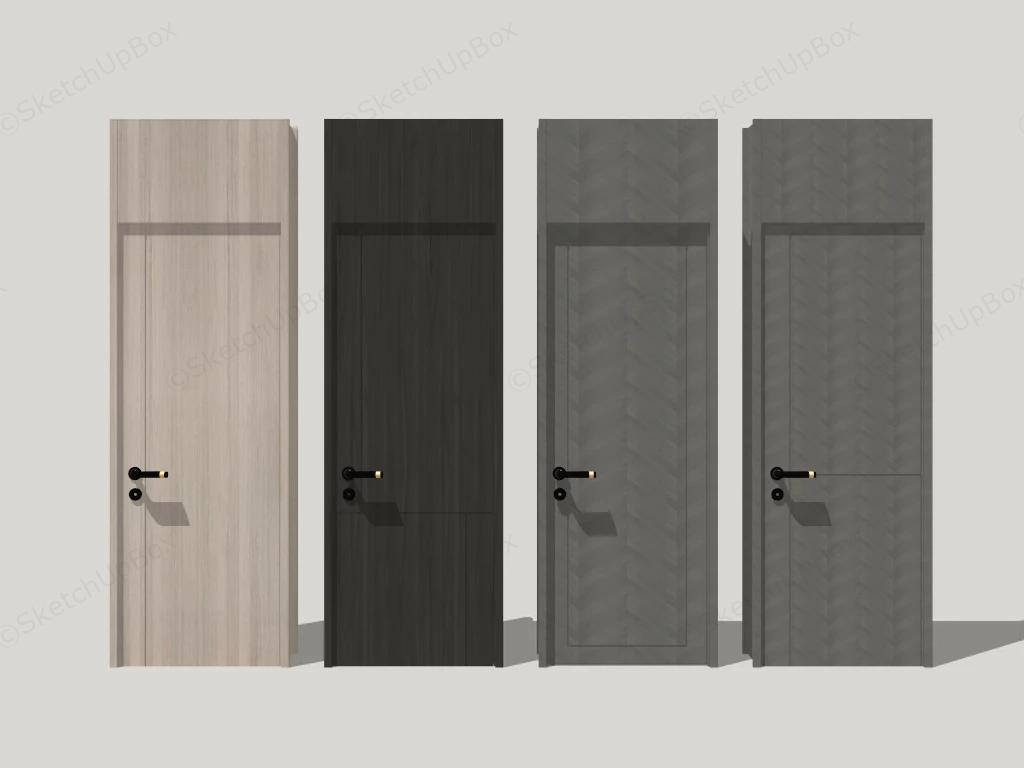 Flat Panel Interior Doors sketchup model preview - SketchupBox