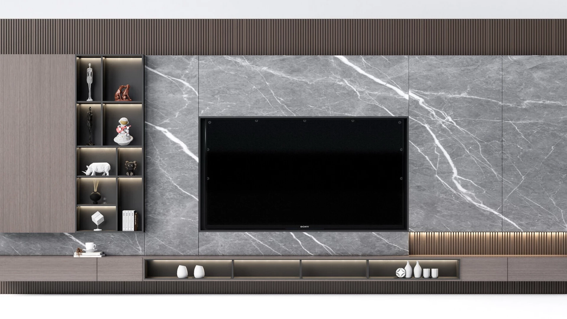 TV Feature Wall Design Idea sketchup model preview - SketchupBox