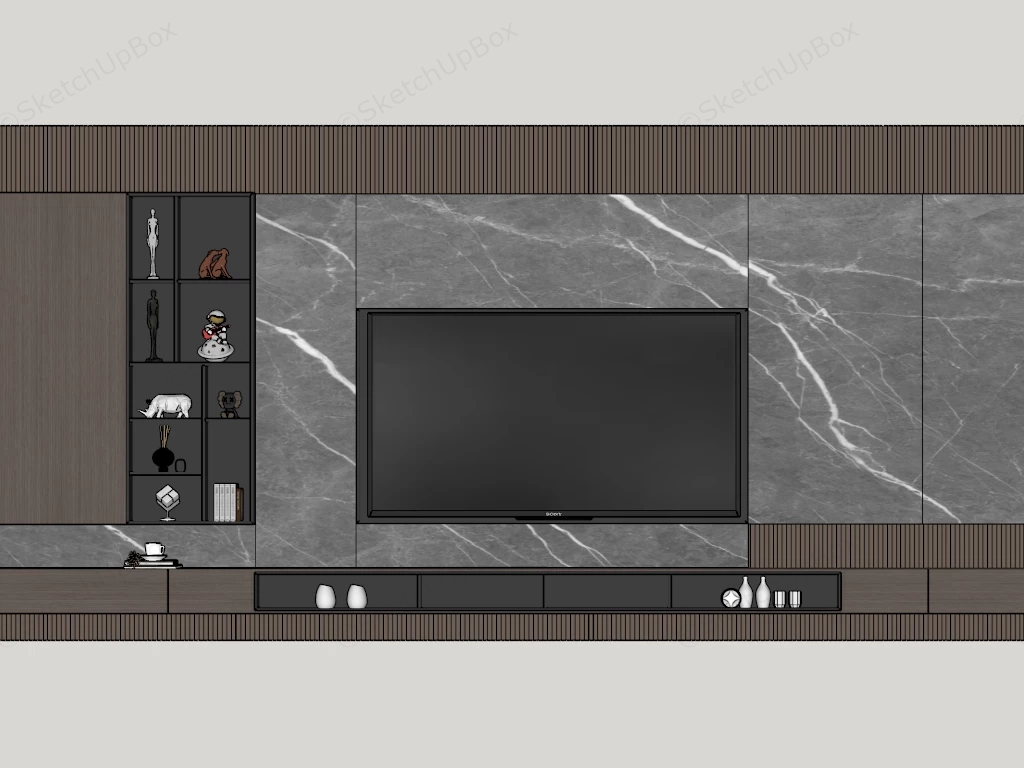 TV Feature Wall Design Idea sketchup model preview - SketchupBox