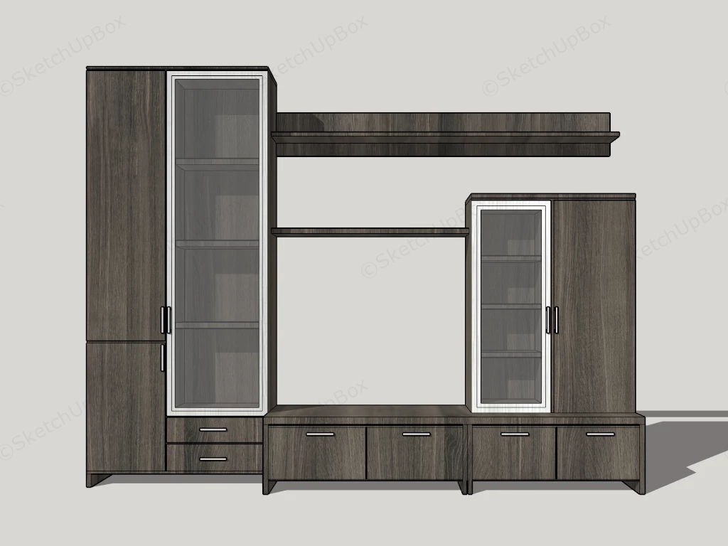 TV Unit Design sketchup model preview - SketchupBox