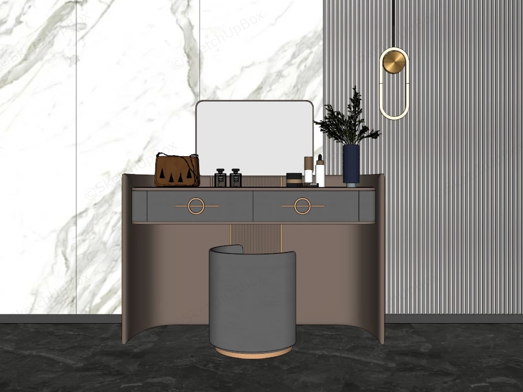 Dressing Vanity Makeup Table sketchup model preview - SketchupBox