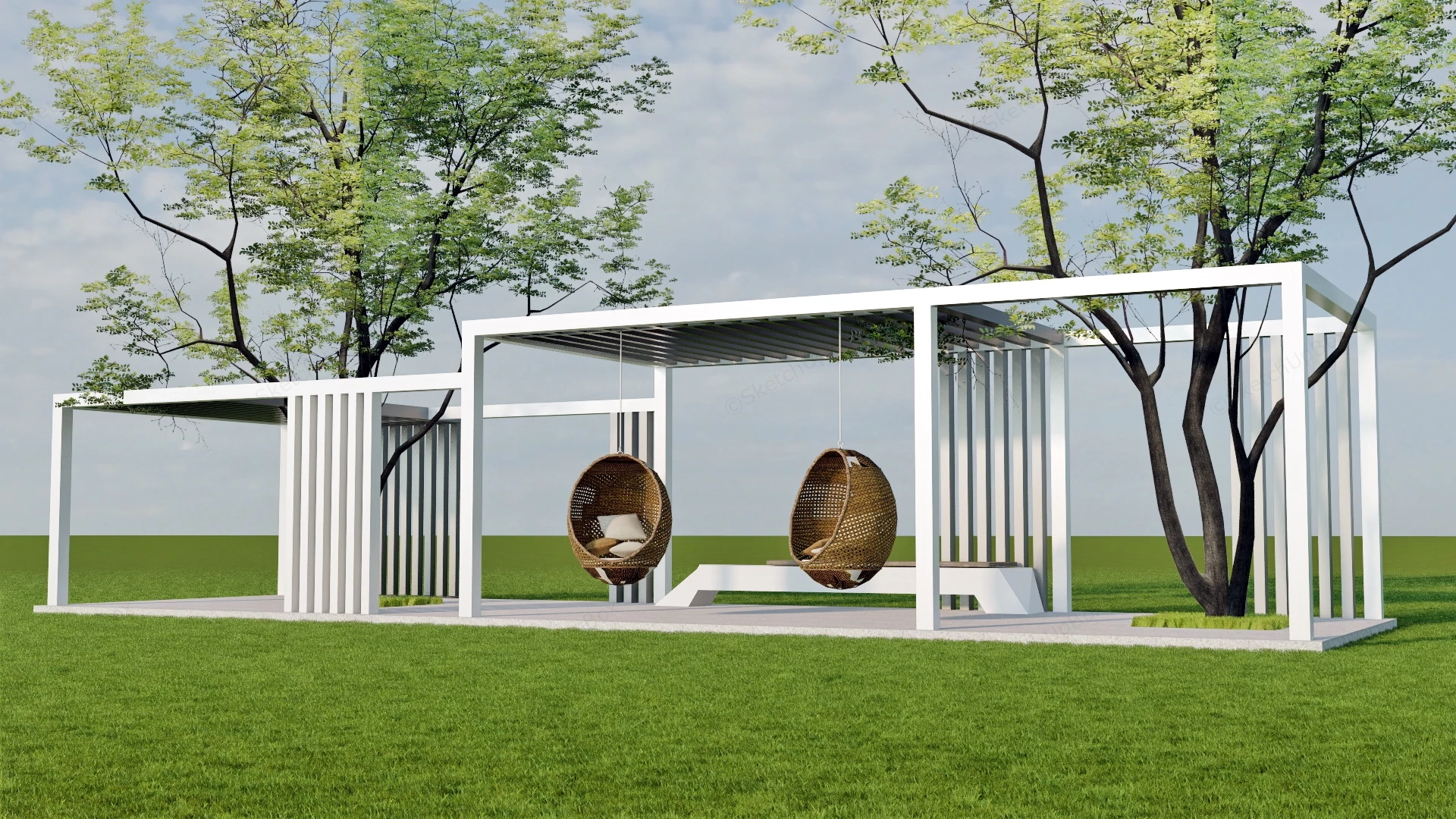 Outdoor Living Pergola sketchup model preview - SketchupBox