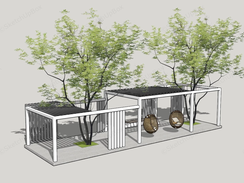 Outdoor Living Pergola sketchup model preview - SketchupBox