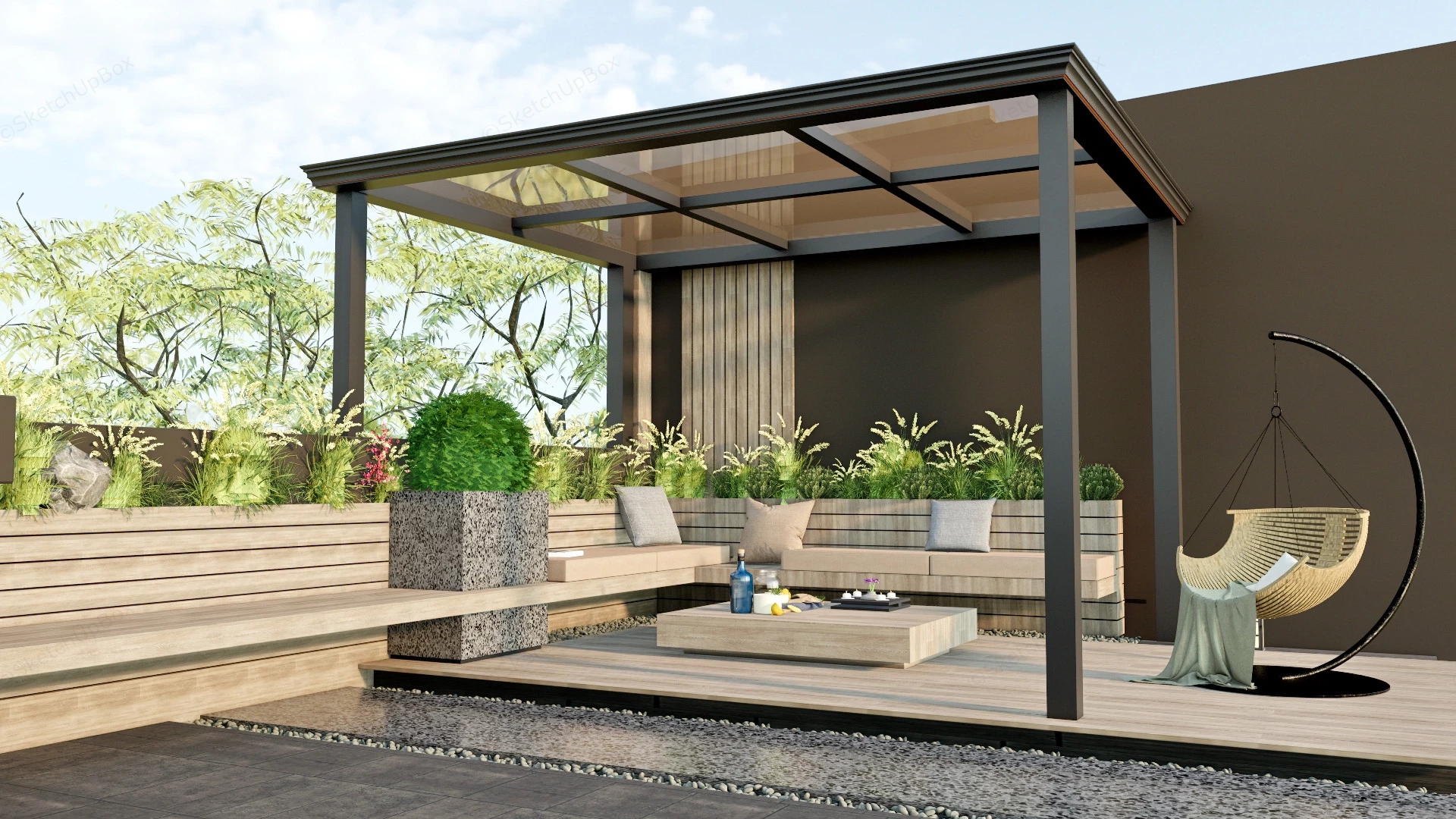 BackYard Patio Design sketchup model preview - SketchupBox