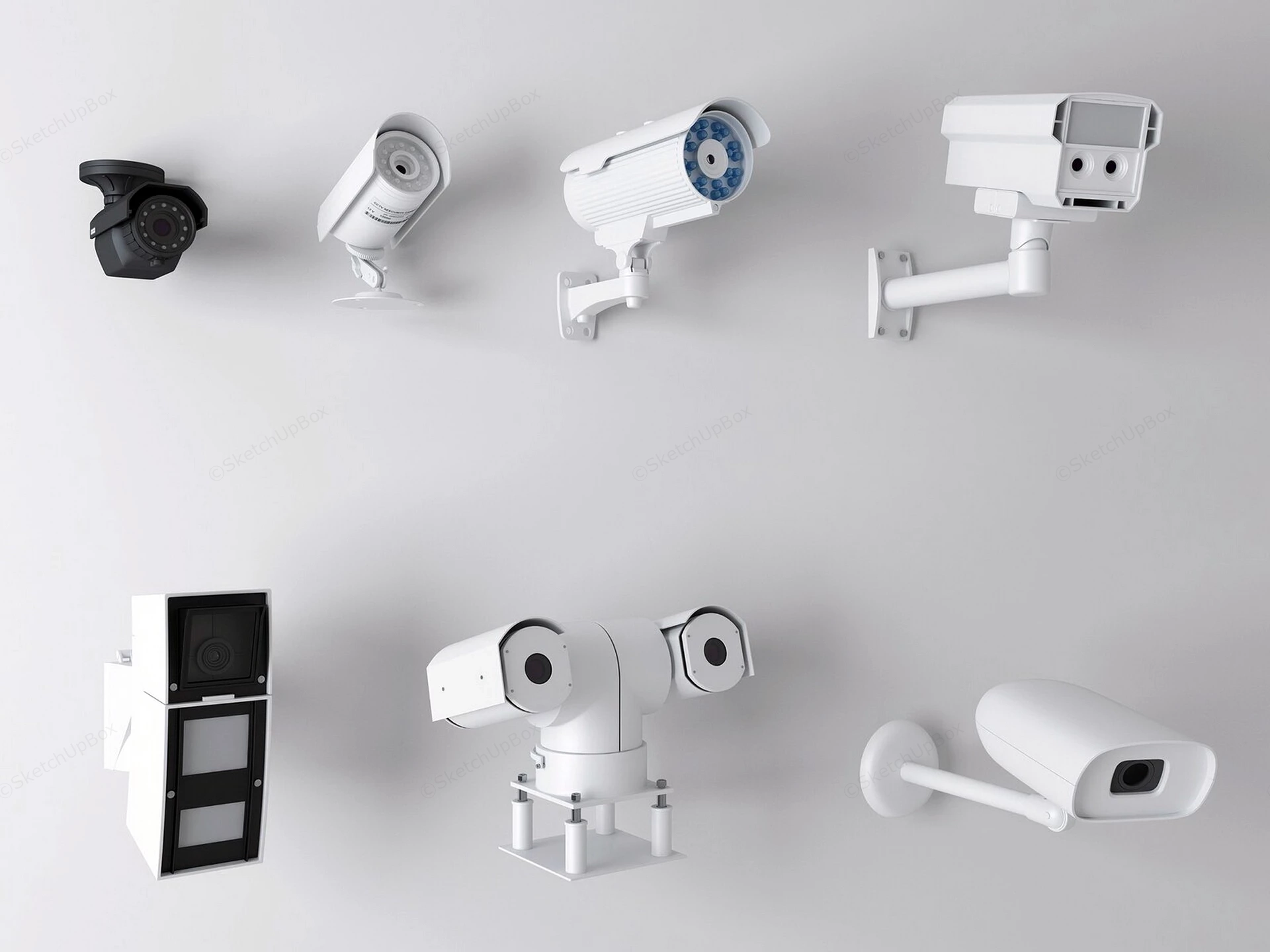 CCTV Security Cameras sketchup model preview - SketchupBox