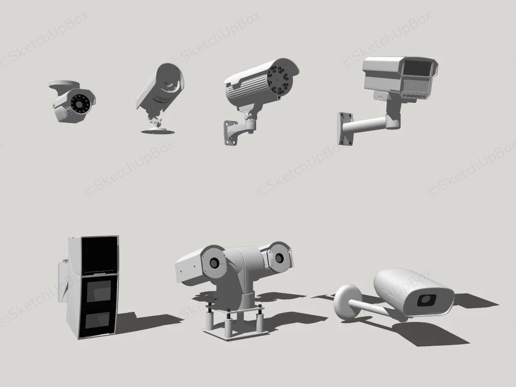 CCTV Security Cameras sketchup model preview - SketchupBox