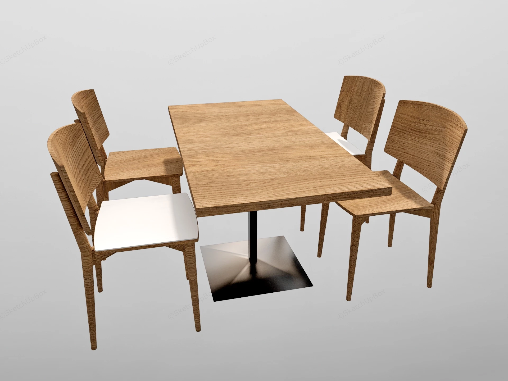 Simple Modern Dining Room Set sketchup model preview - SketchupBox