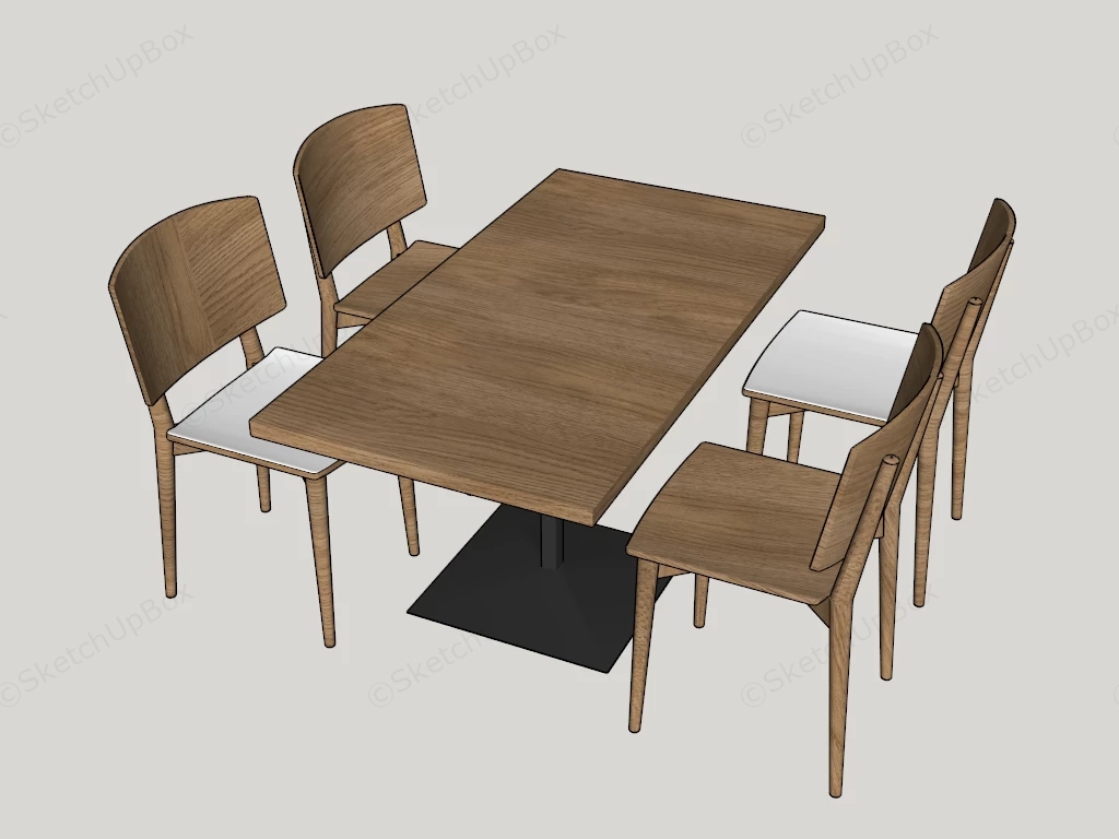 Simple Modern Dining Room Set sketchup model preview - SketchupBox