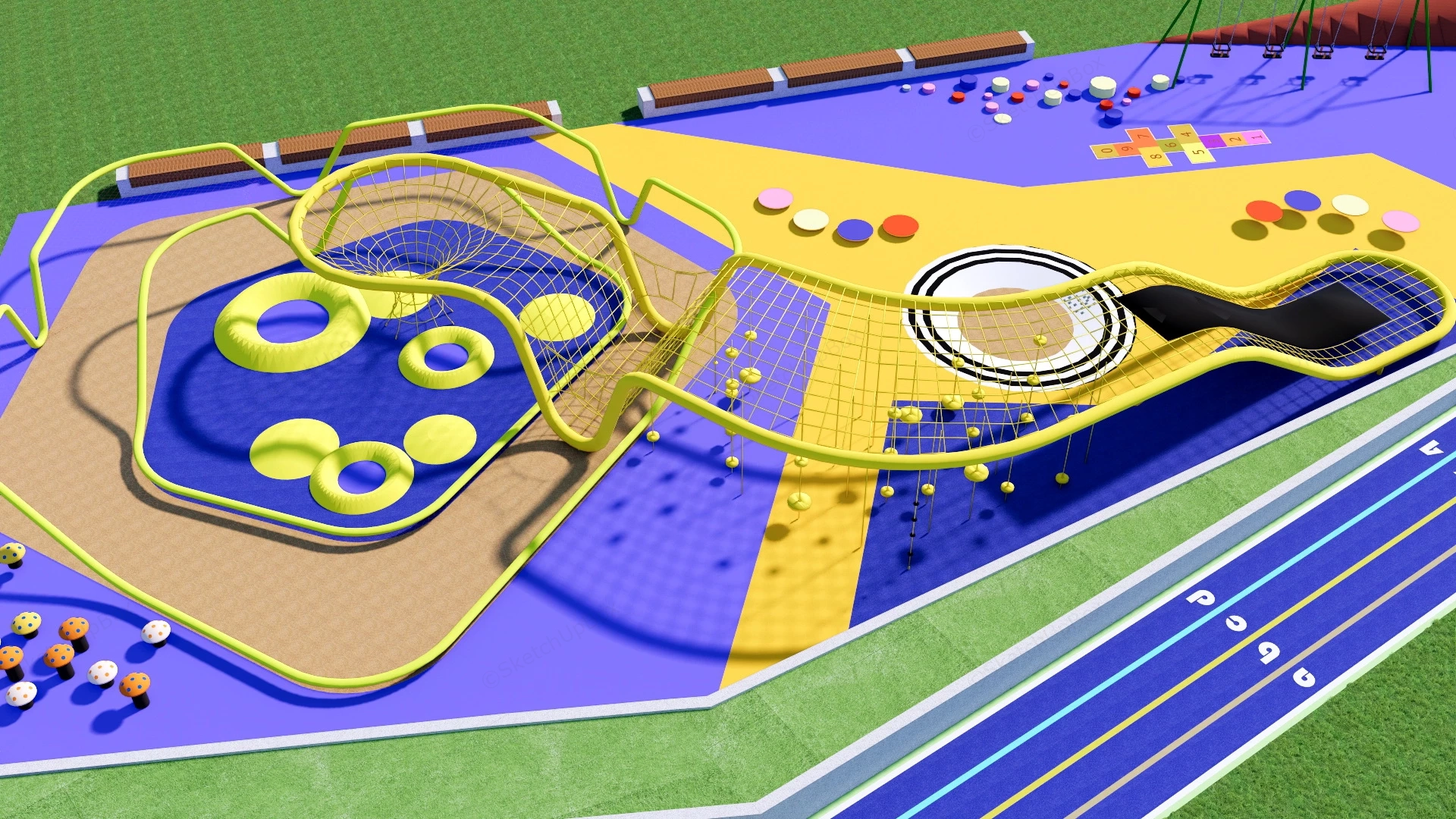 Elementary School Playground Equipment sketchup model preview - SketchupBox