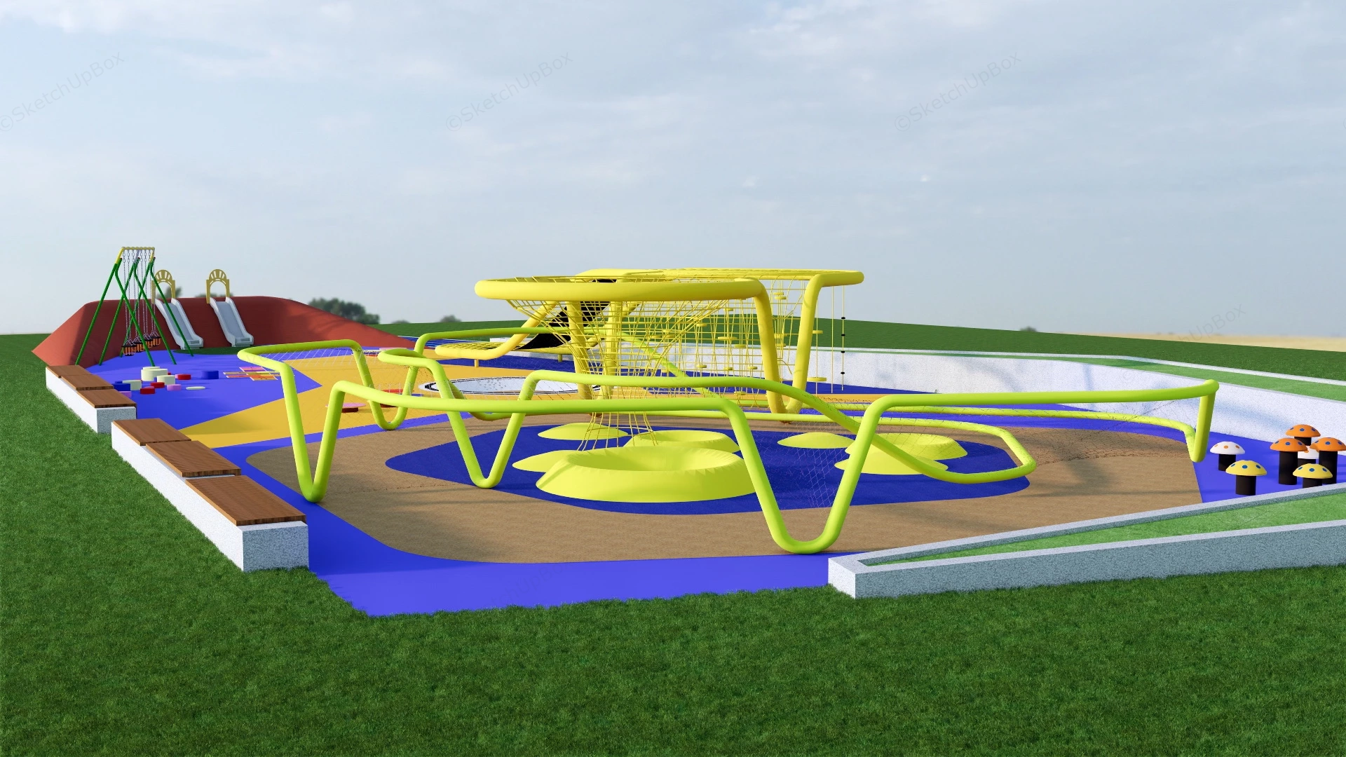 Elementary School Playground Equipment sketchup model preview - SketchupBox
