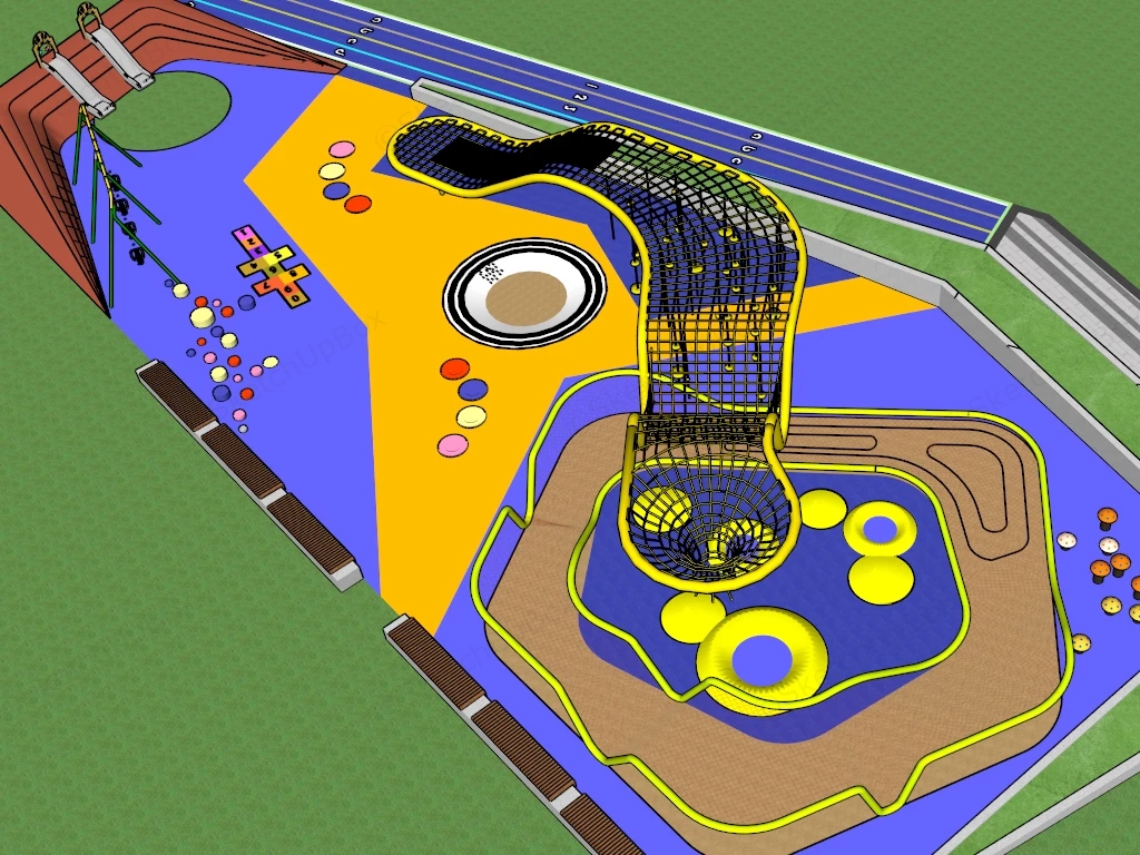 Elementary School Playground Equipment sketchup model preview - SketchupBox