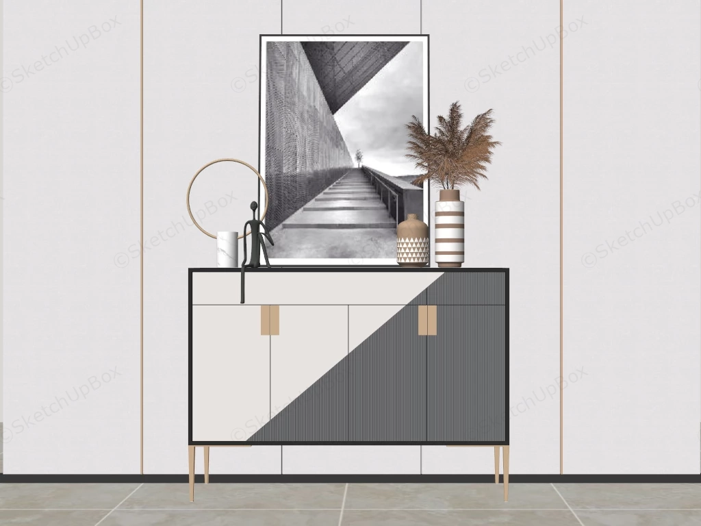 Entryway Console Cabinet sketchup model preview - SketchupBox