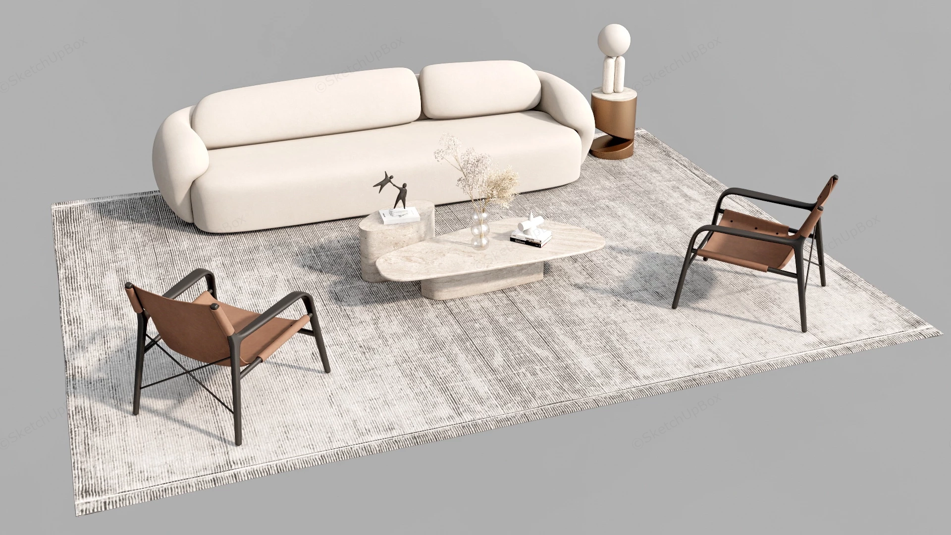 Informal Living Room Furniture sketchup model preview - SketchupBox