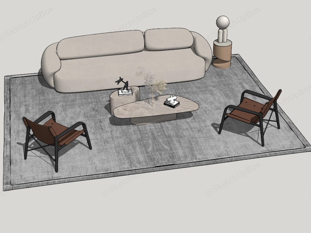 Informal Living Room Furniture sketchup model preview - SketchupBox