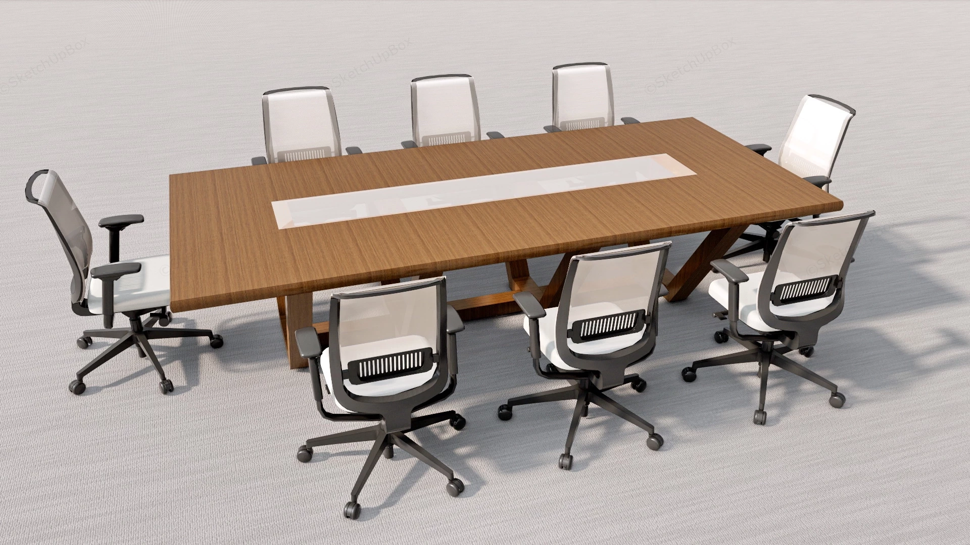 9 Piece Conference Table Set sketchup model preview - SketchupBox