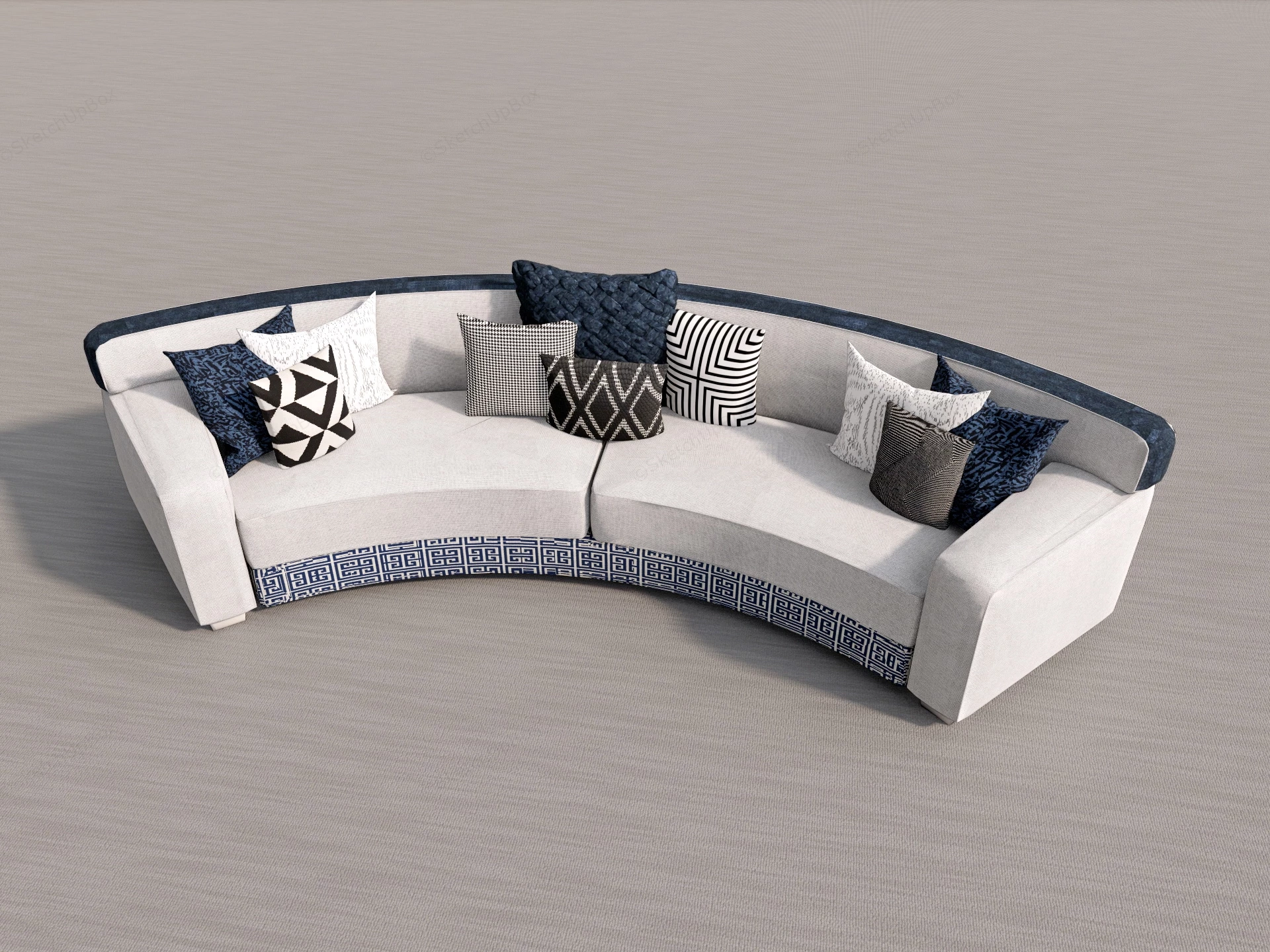 Contemporary Curved Sofas sketchup model preview - SketchupBox