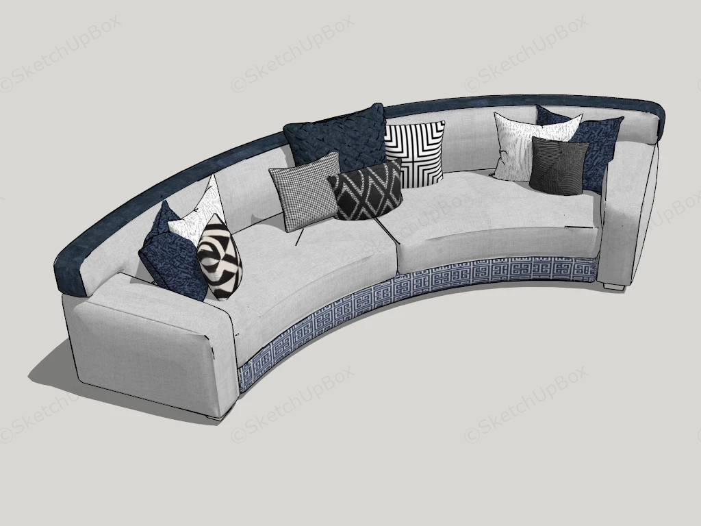 Contemporary Curved Sofas sketchup model preview - SketchupBox
