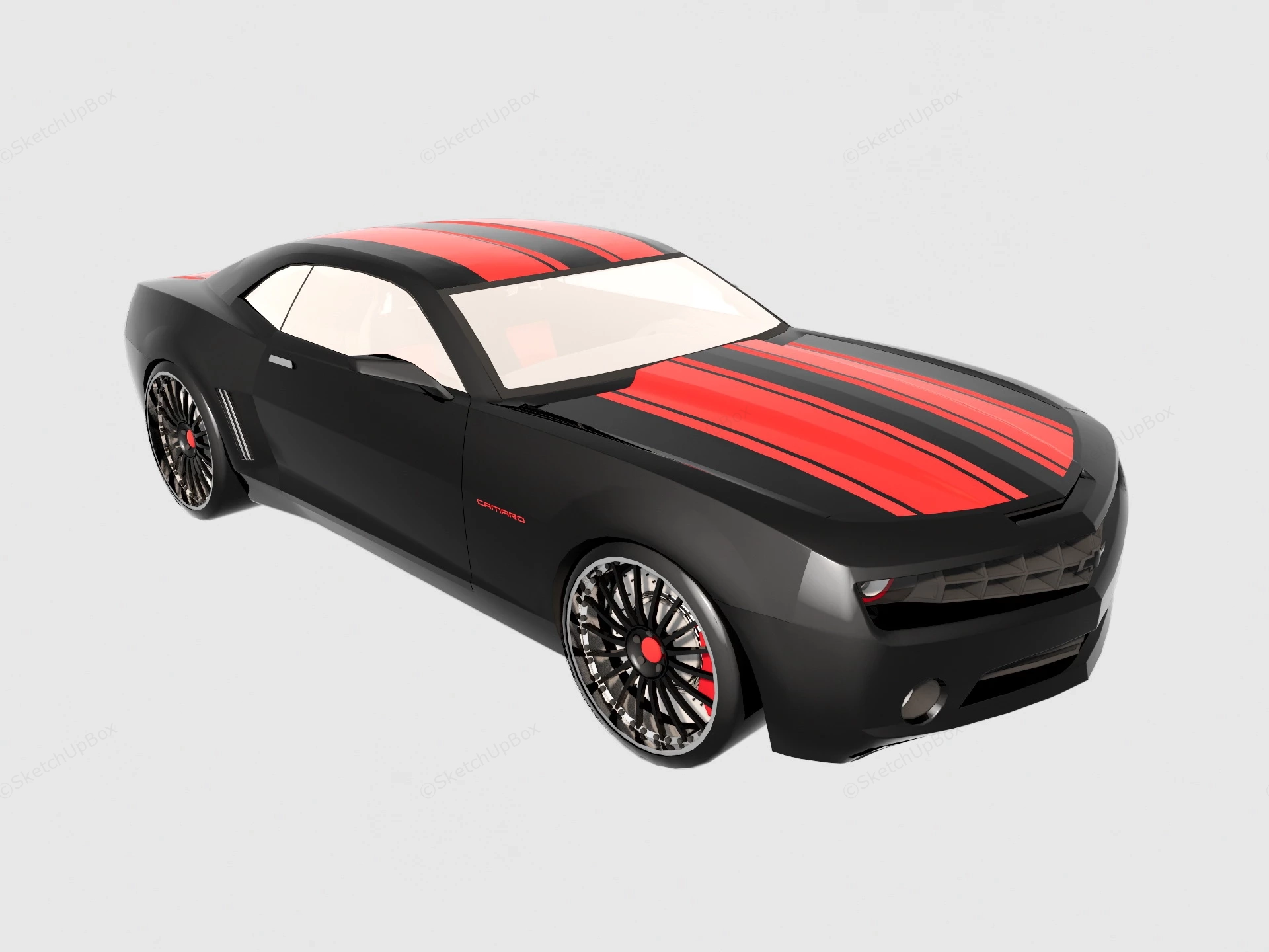 Chevrolet Camaro Black sketchup model preview - SketchupBox