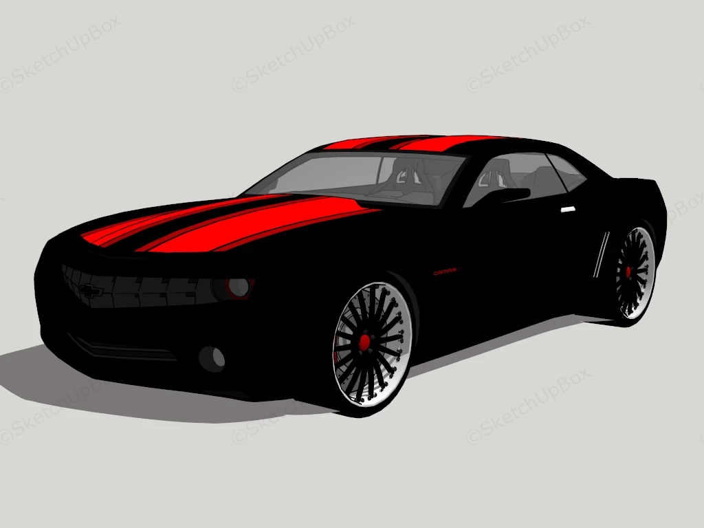 Chevrolet Camaro Black sketchup model preview - SketchupBox