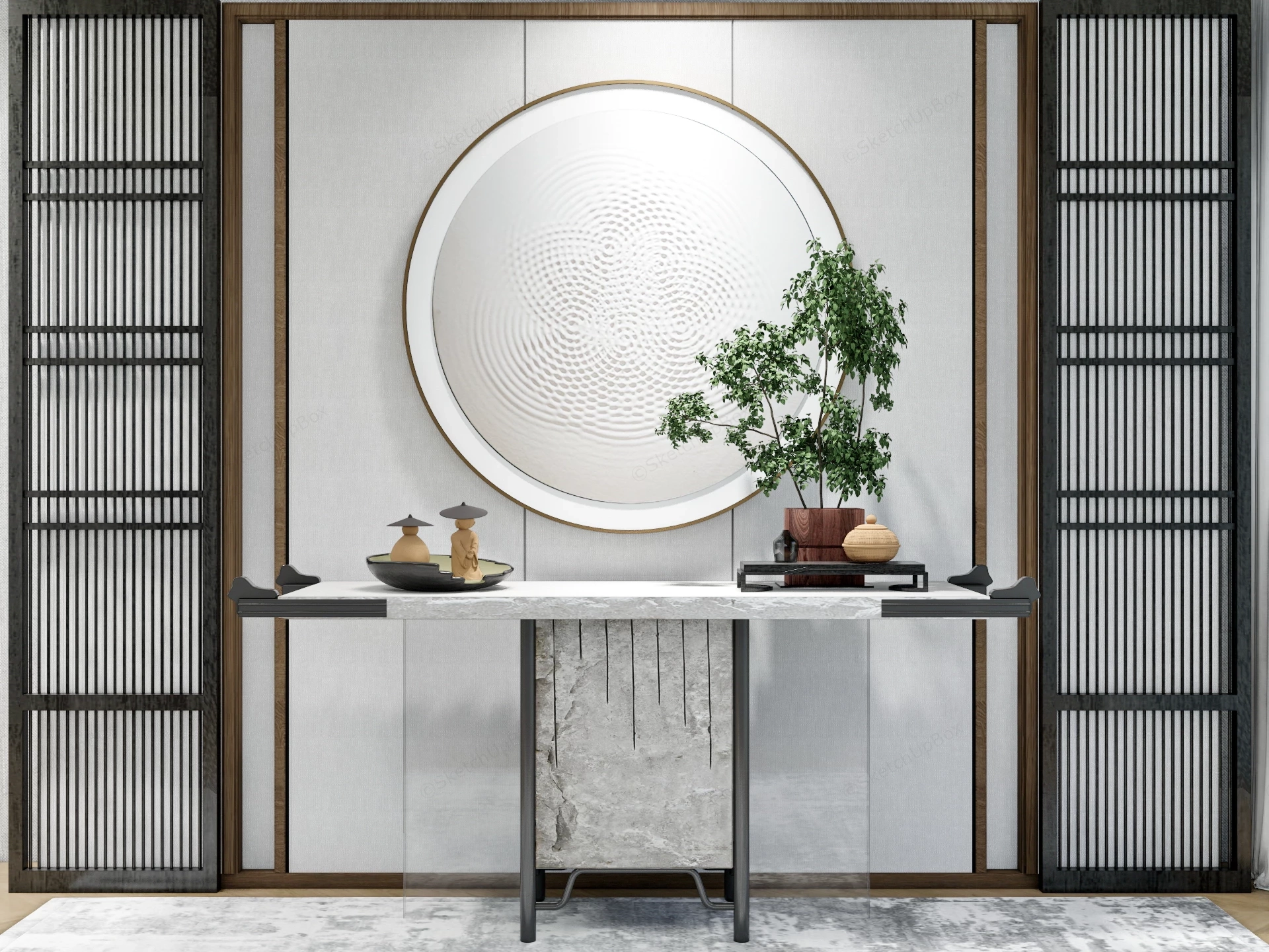 Foyer Accent Console Design sketchup model preview - SketchupBox