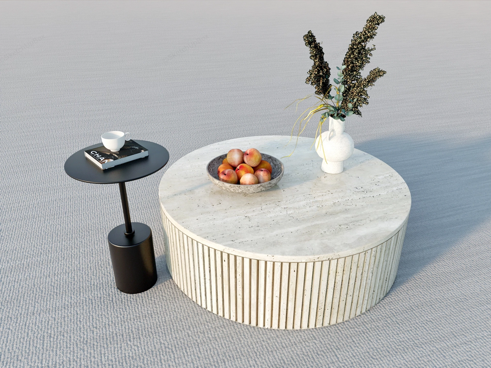 Round Stone Coffee Table sketchup model preview - SketchupBox