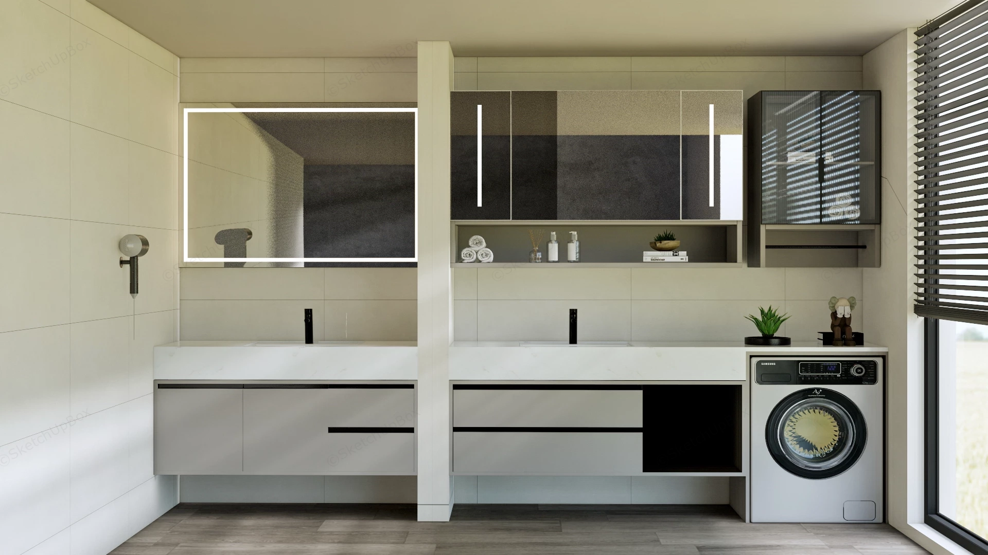 Contemporary Laundry Room sketchup model preview - SketchupBox