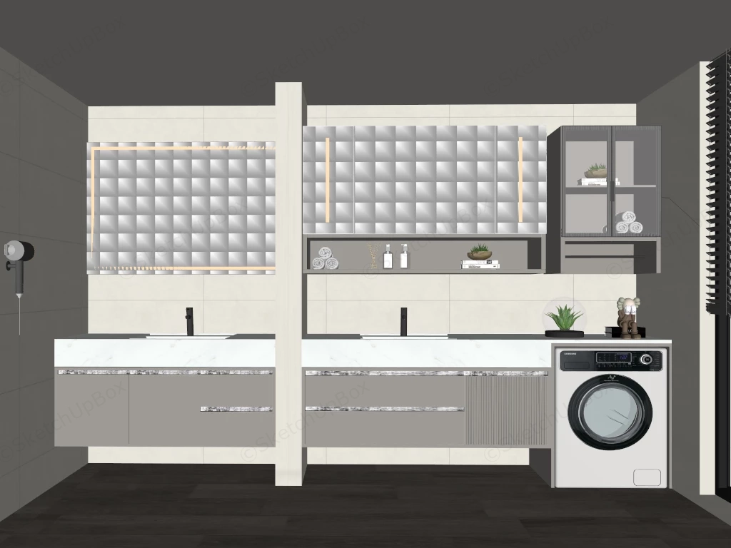 Contemporary Laundry Room sketchup model preview - SketchupBox