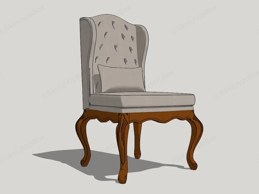 Wing Back Accent Chair sketchup model preview - SketchupBox