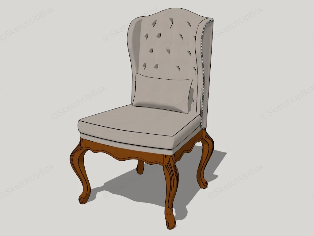 Wing Back Accent Chair sketchup model preview - SketchupBox