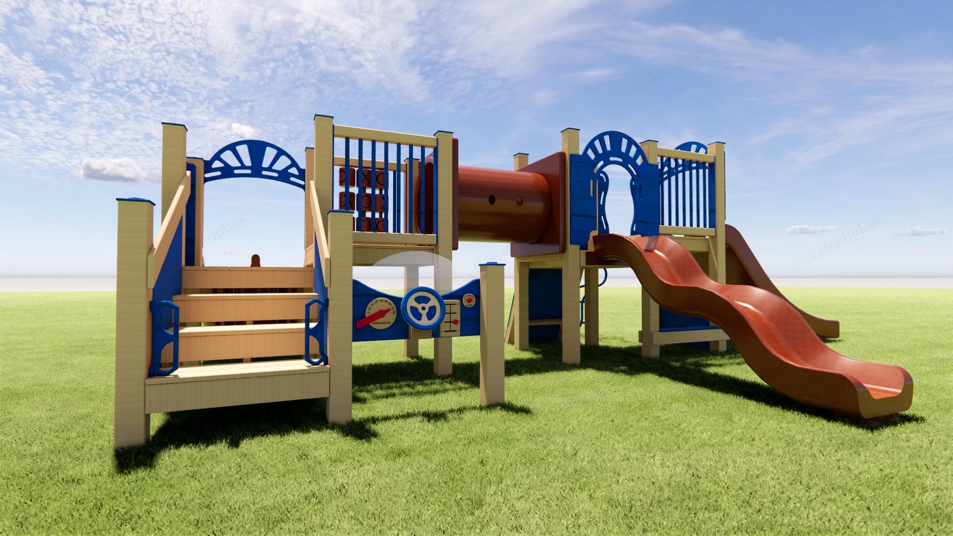 Kids Playset For Backyard sketchup model preview - SketchupBox