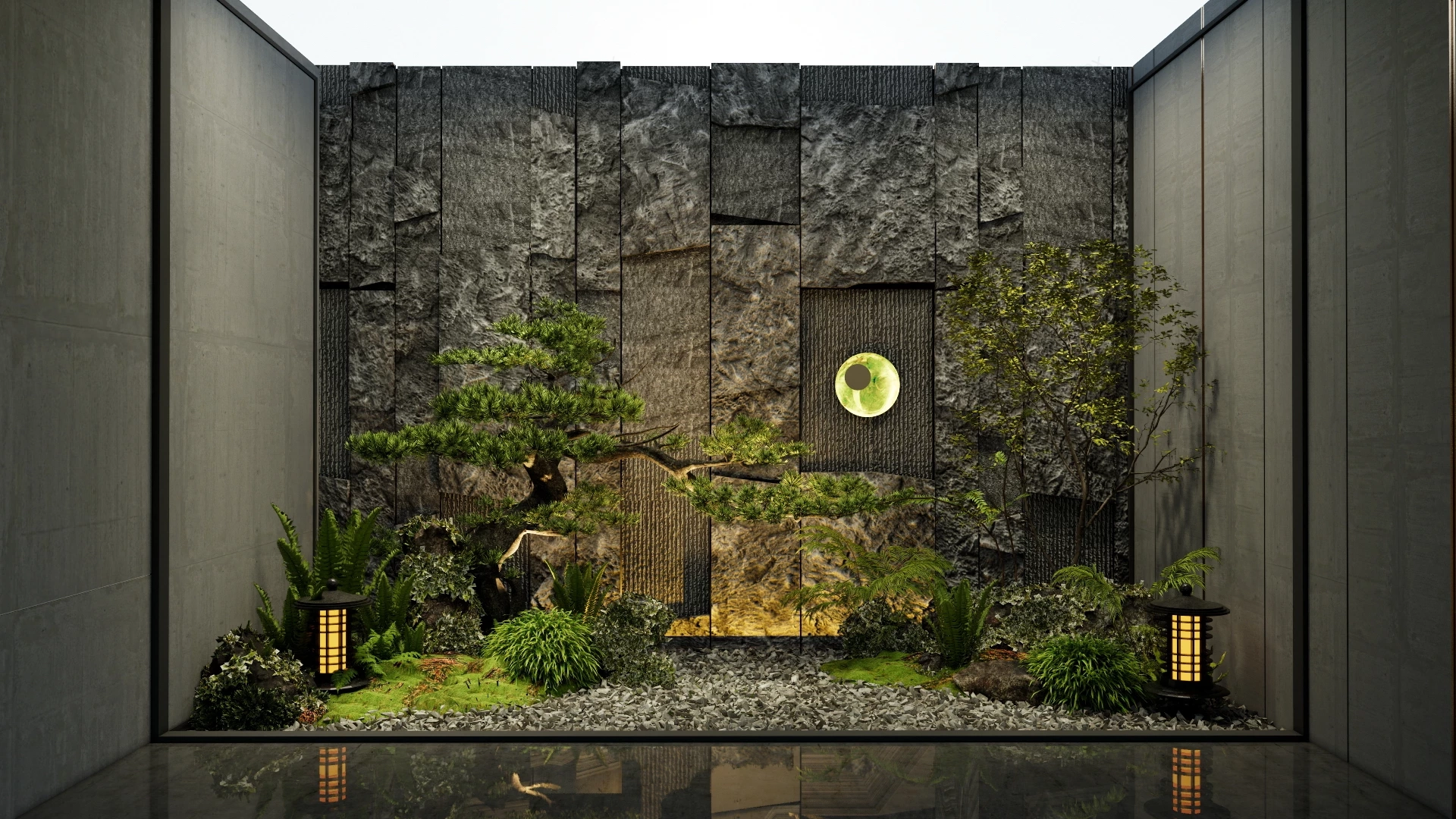 Serene Indoor Garden Design sketchup model preview - SketchupBox