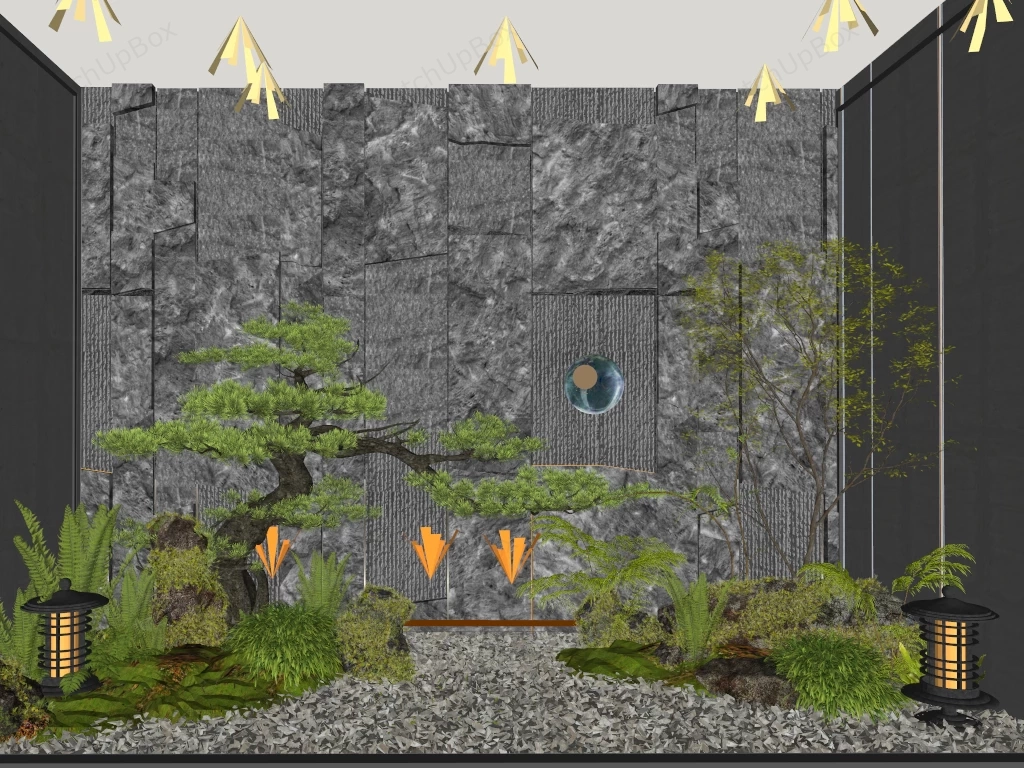 Serene Indoor Garden Design sketchup model preview - SketchupBox