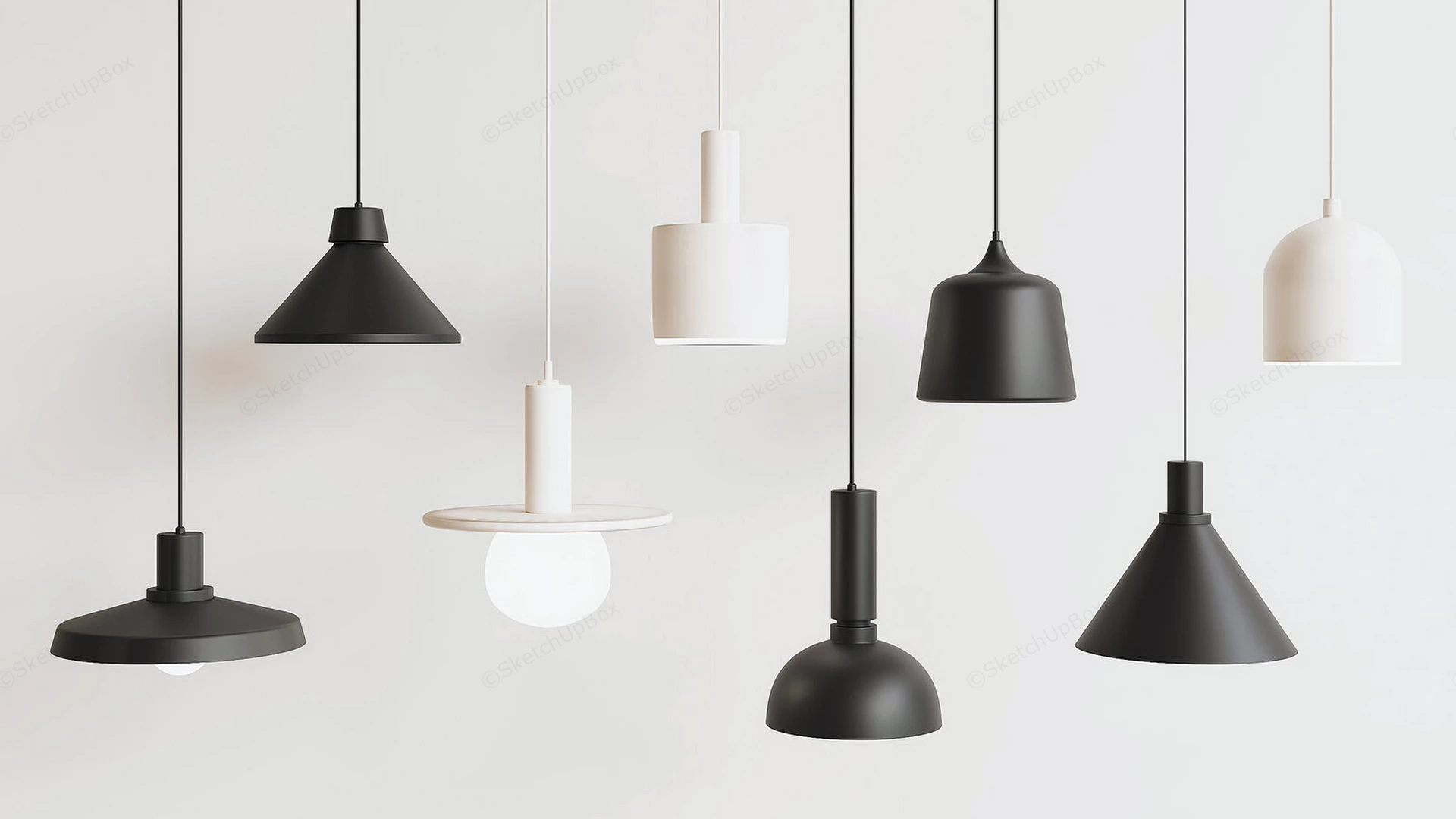 Minimalist Modern Pendant Lamps sketchup model preview - SketchupBox