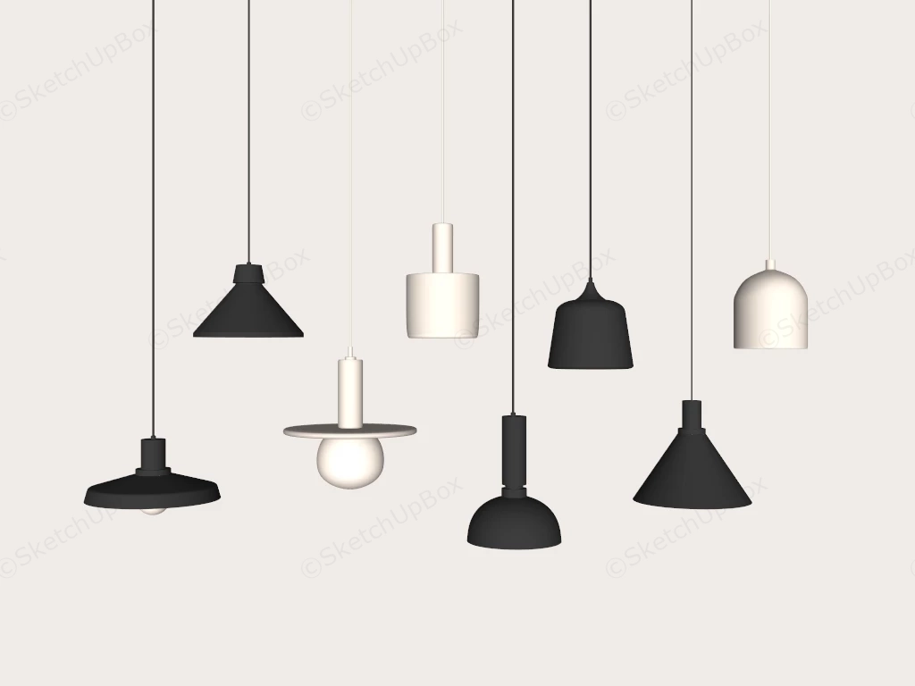Minimalist Modern Pendant Lamps sketchup model preview - SketchupBox