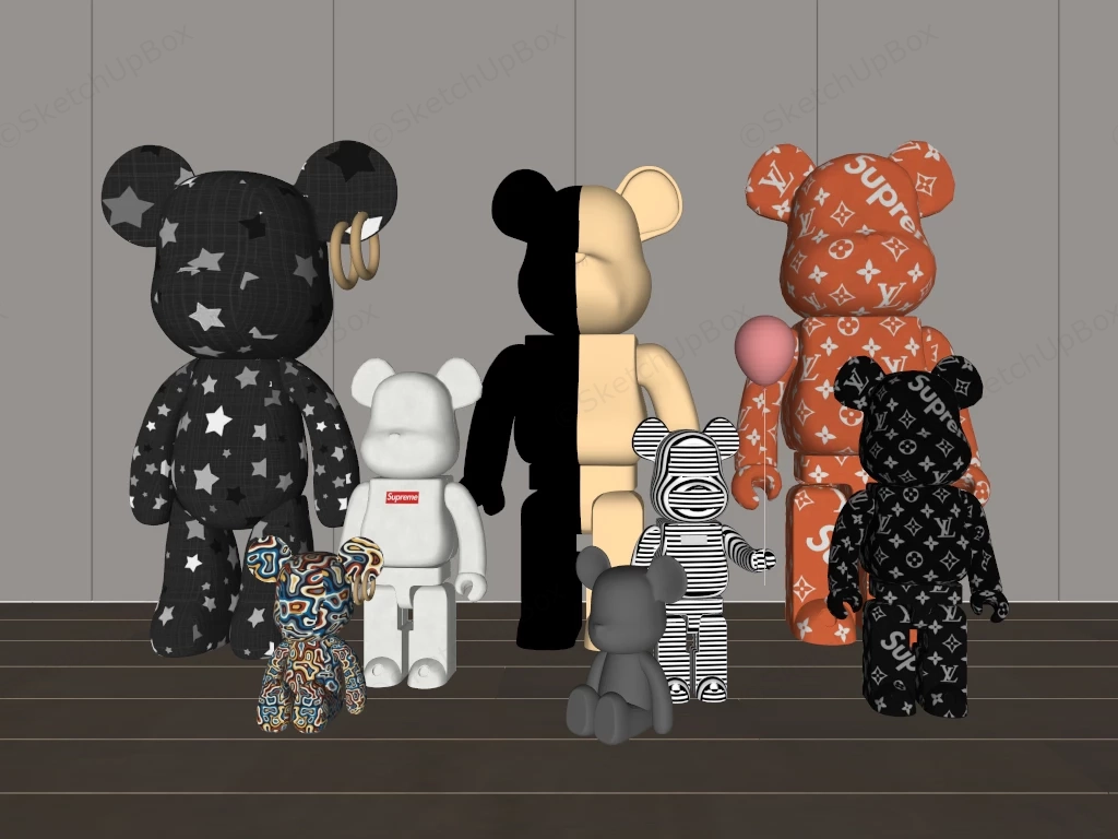 Bearbrick Figures sketchup model preview - SketchupBox