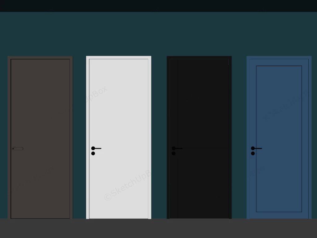 Modern Panel Doors sketchup model preview - SketchupBox