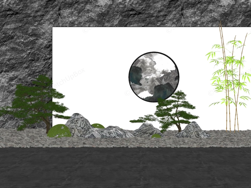 Bonsai Rock Garden sketchup model preview - SketchupBox