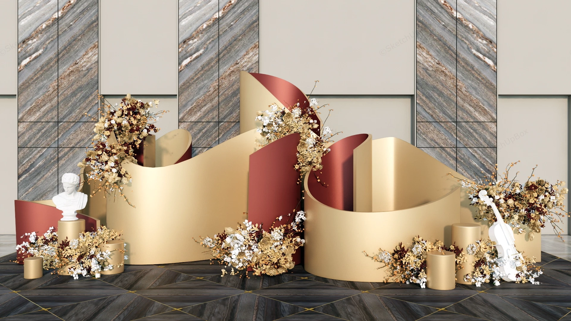 Wedding Reception Backdrop sketchup model preview - SketchupBox