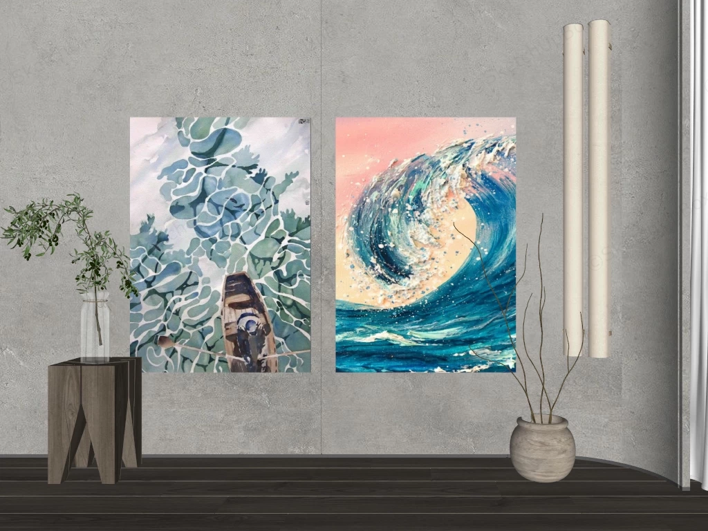 Wabi Sabi Wall Art Ideas sketchup model preview - SketchupBox