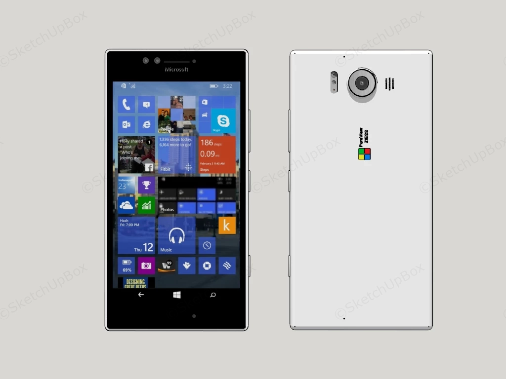 Microsoft Lumia 950 sketchup model preview - SketchupBox