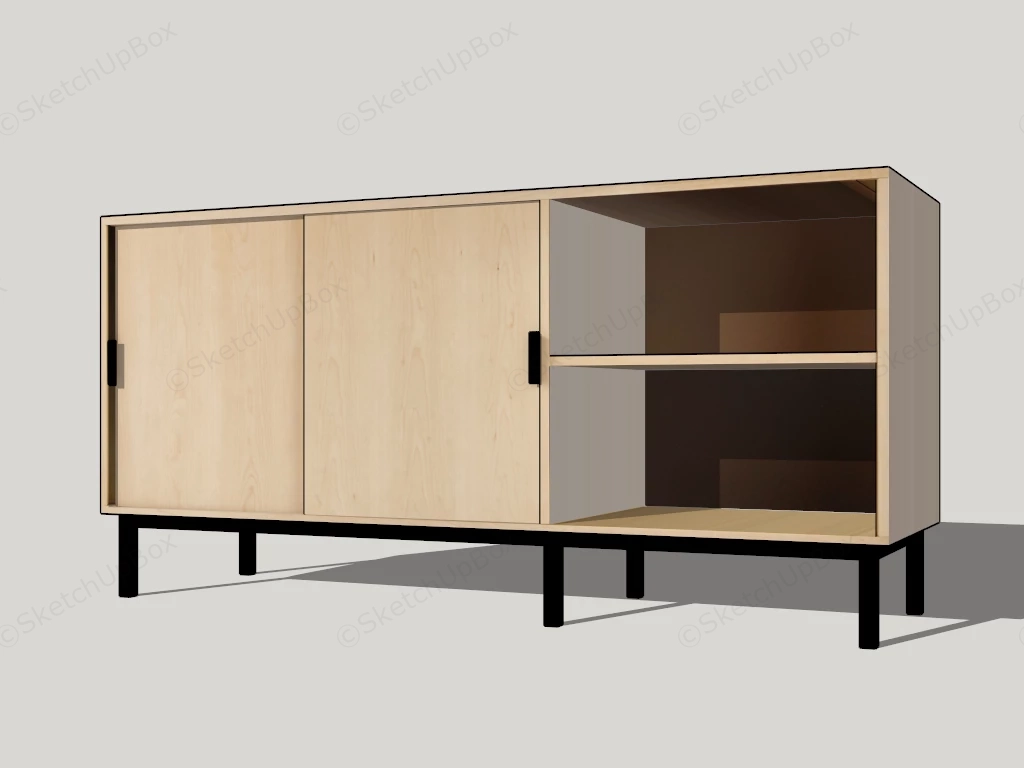 Single TV Stand sketchup model preview - SketchupBox