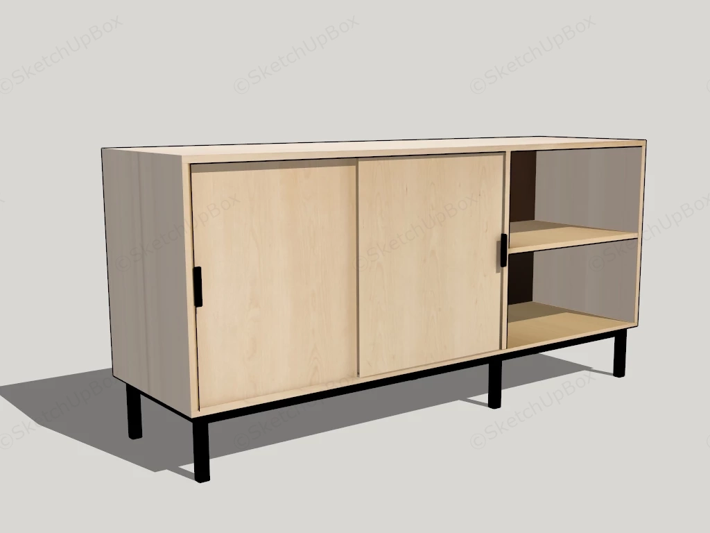 Single TV Stand sketchup model preview - SketchupBox
